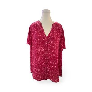 LUSH Berry Floral Blouse – Size 2X